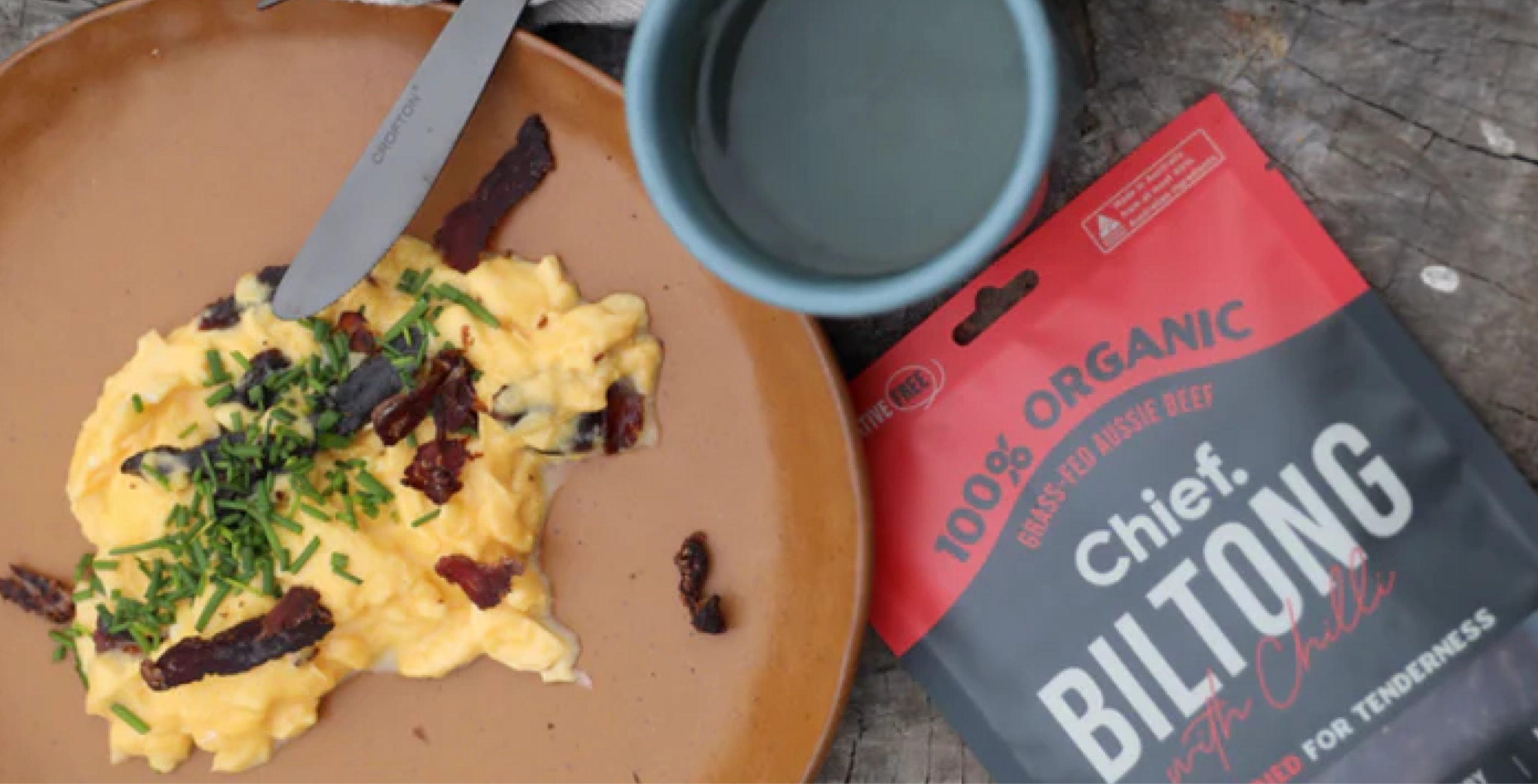 Scrambled eggs with Biltong
